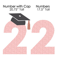 Rose Gold Grad - 2026 Yard Sign Outdoor Lawn Decorations - Graduation Party Yard Signs - 2026