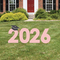 Rose Gold Grad - 2026 Yard Sign Outdoor Lawn Decorations - Graduation Party Yard Signs - 2026