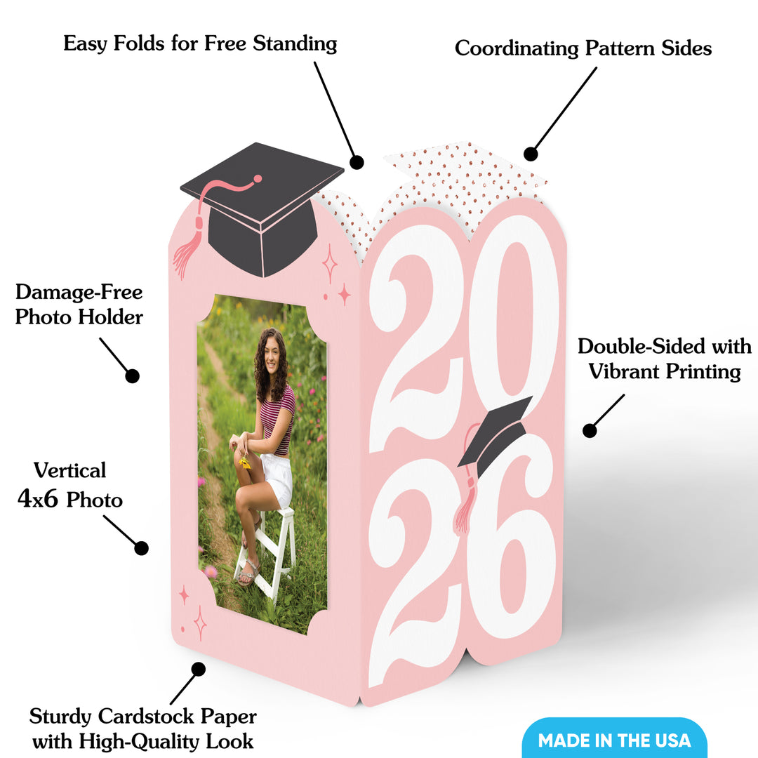 Pastel Grad Photo Centerpieces - 8 Ct