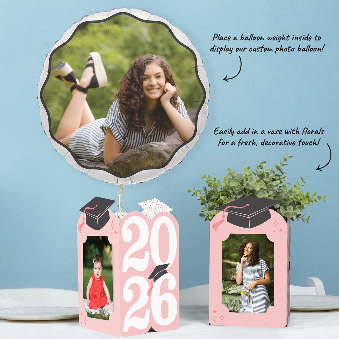 Pastel Grad Photo Centerpieces - 8 Ct