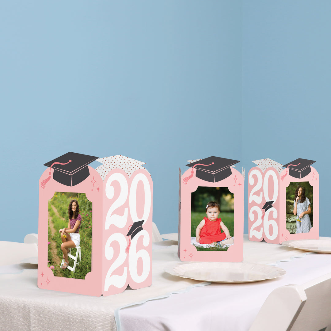 Pastel Grad Photo Centerpieces - 8 Ct