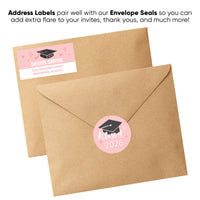 Custom Text Rose Gold Graduation Return Address Labels - 120 Ct