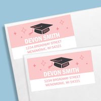 Custom Text Rose Gold Graduation Return Address Labels - 120 Ct