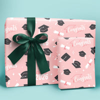 Rose Gold Graduation Wrapping Paper, Class of 2026