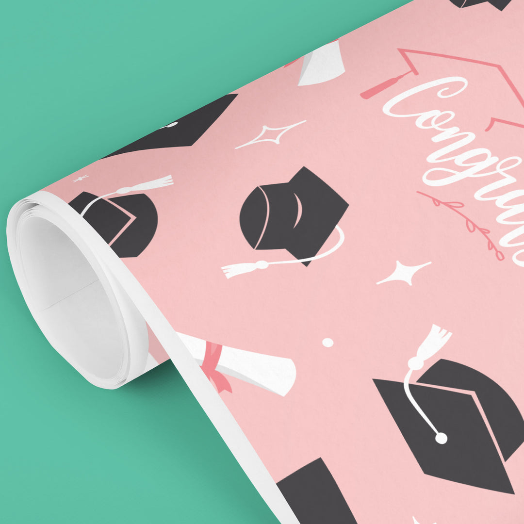 Rose Gold Graduation Wrapping Paper, Class of 2026