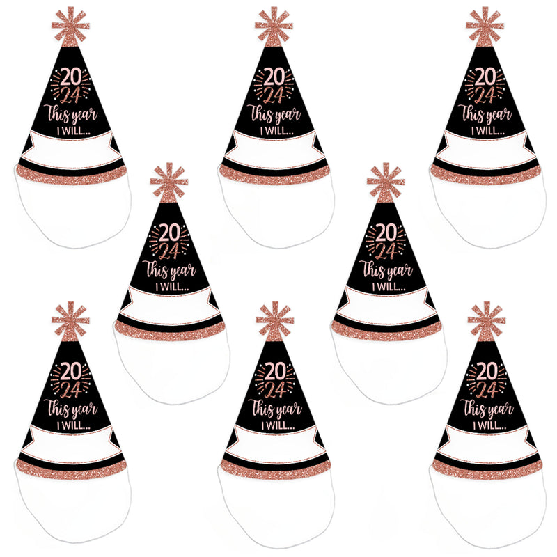 Rose Gold Happy New Year - Cone 2024 New Year&