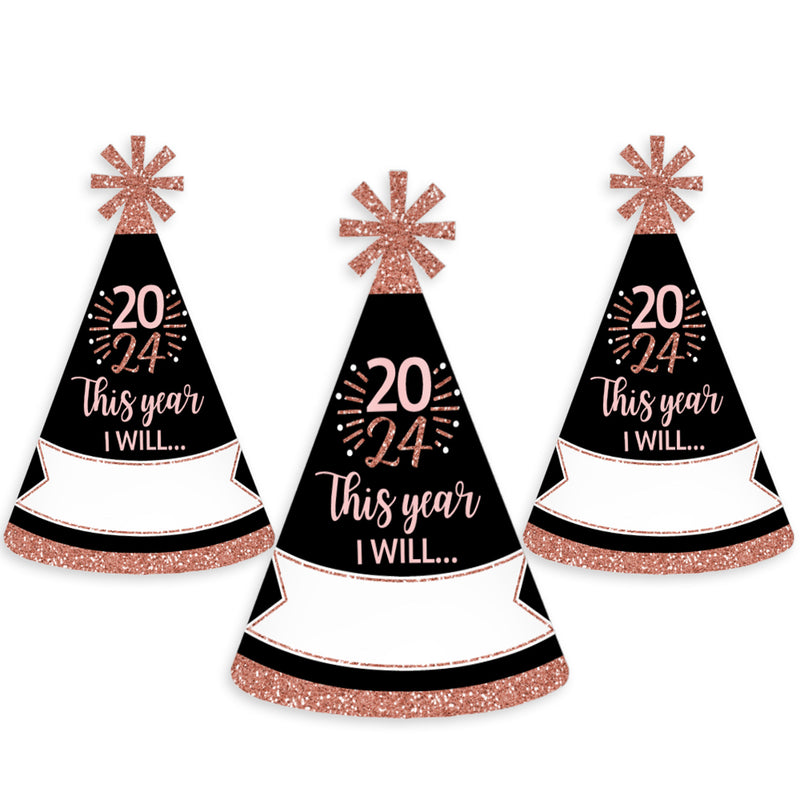 Rose Gold Happy New Year - Cone 2024 New Year&