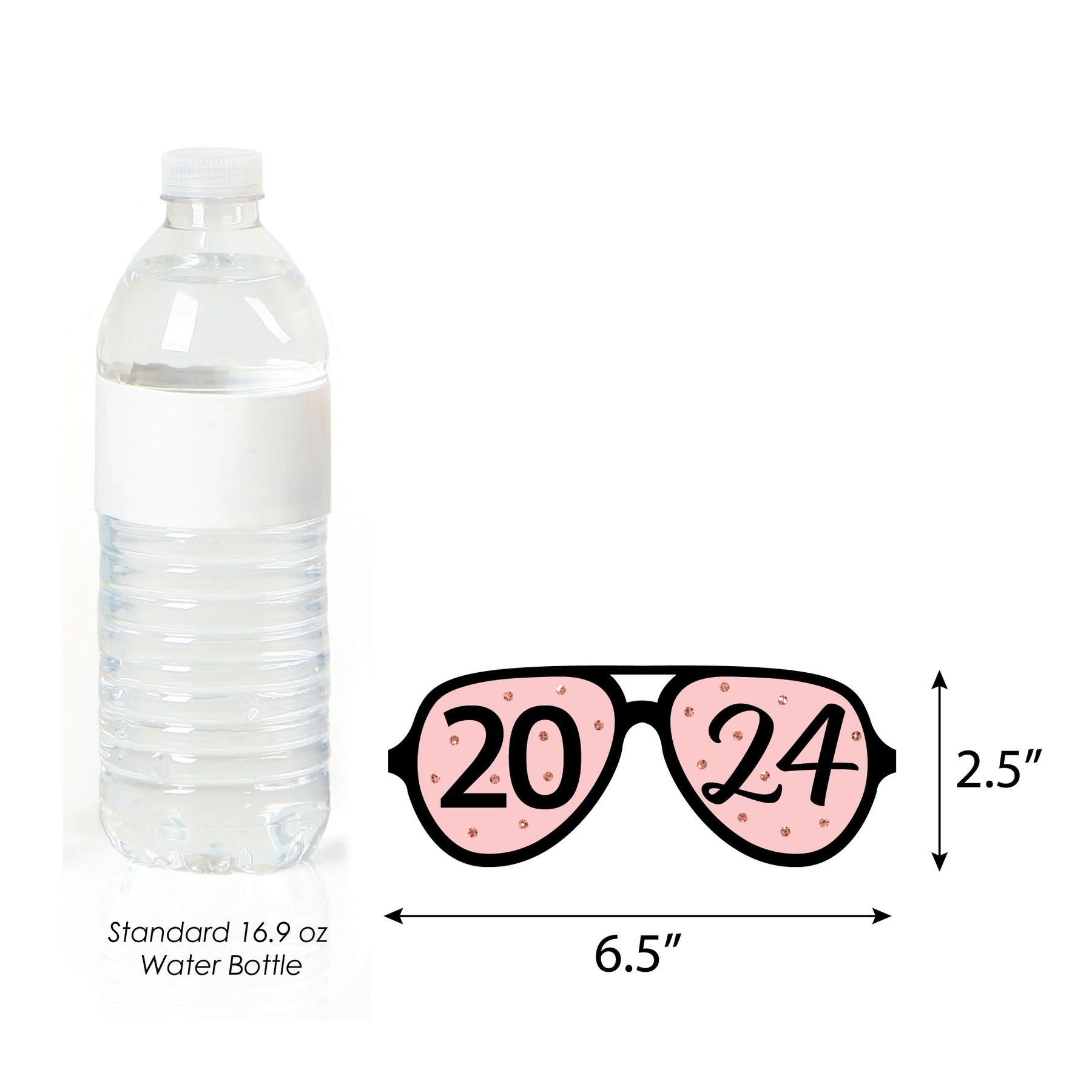 Rose Gold Happy New Year Glasses - Paper Card Stock 2024 New Year's Eve ...