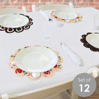 Rosh Hashanah - Jewish New Year Party Round Table Decorations - Paper Chargers - Place Setting For 12