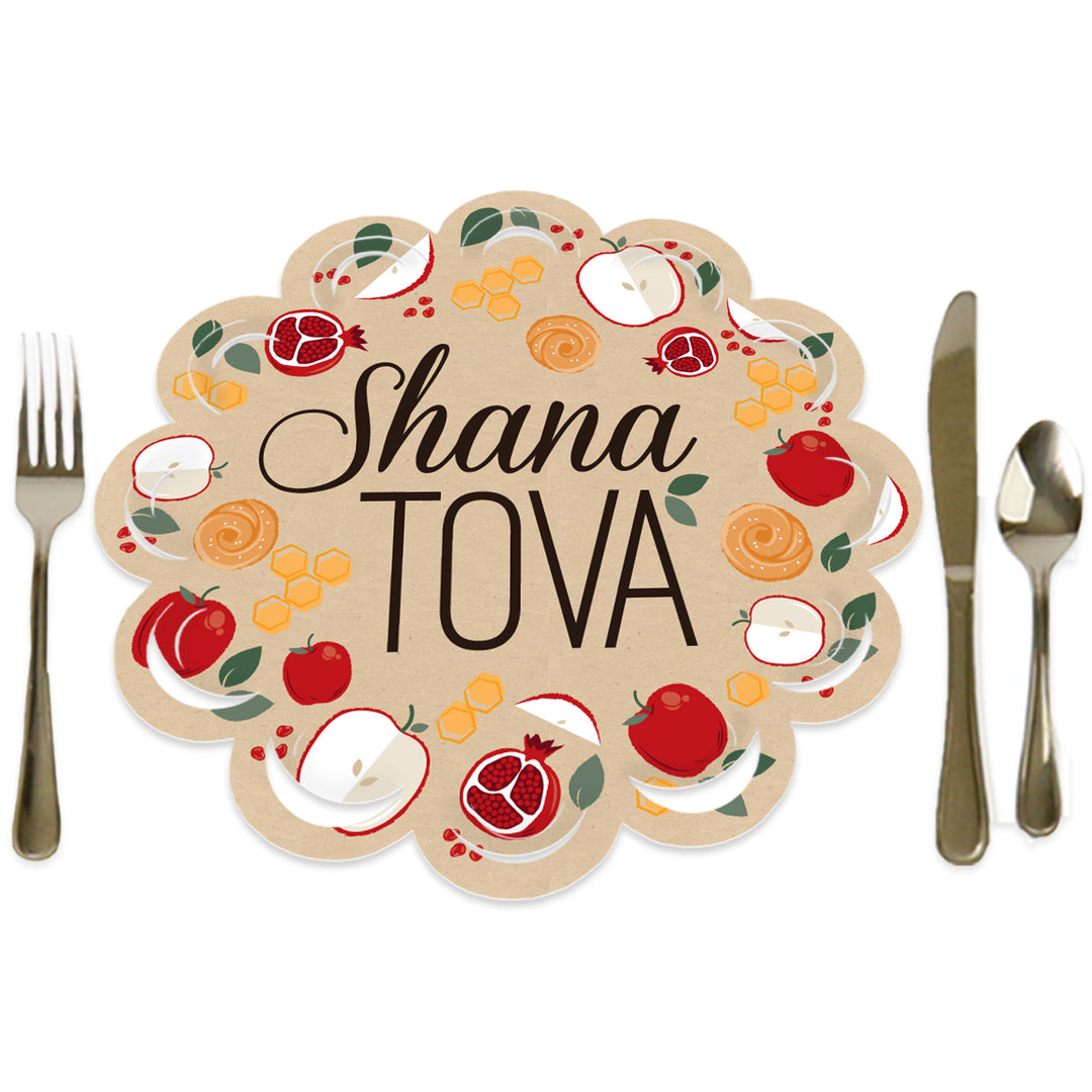 Rosh Hashanah - Jewish New Year Party Round Table Decorations - Paper Chargers - Place Setting For 12