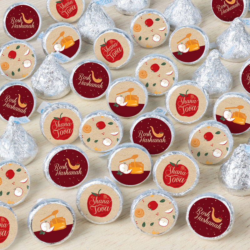 Rosh Hashanah - Jewish New Year Party Small Round Candy Stickers - Party Favor Labels - 324 Count