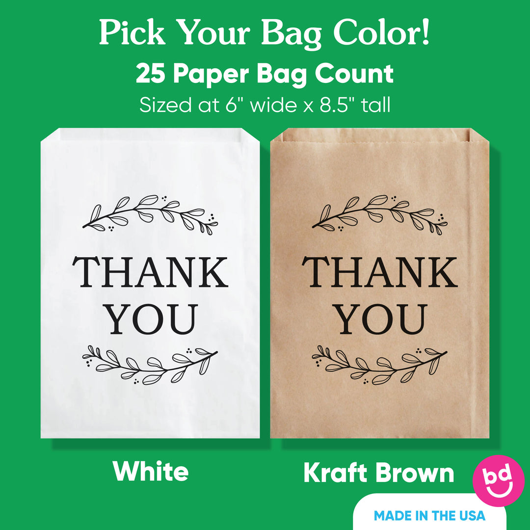 Paper Treat Bags - Rustic Leaves - 25 Ct
