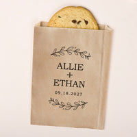 Custom Text Paper Treat Bags - Rustic Leaves