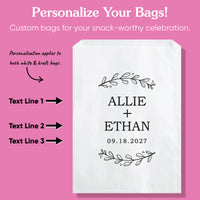 Custom Text Paper Treat Bags - Rustic Leaves
