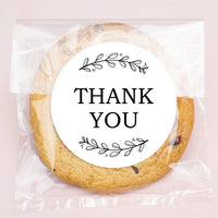 Rustic Wedding Thank You Stickers & Clear Cookie Bags - 25 Ct