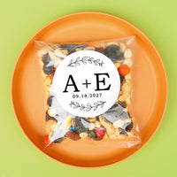Custom Text Stickers & Clear Cookie Bags -  Rustic Leaves