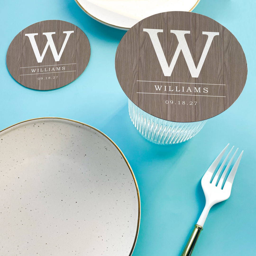Custom Text Coasters - Rustic