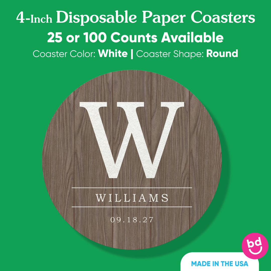 Custom Text Coasters - Rustic
