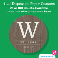 Custom Text Coasters - Rustic