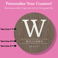 Custom Text Coasters - Rustic