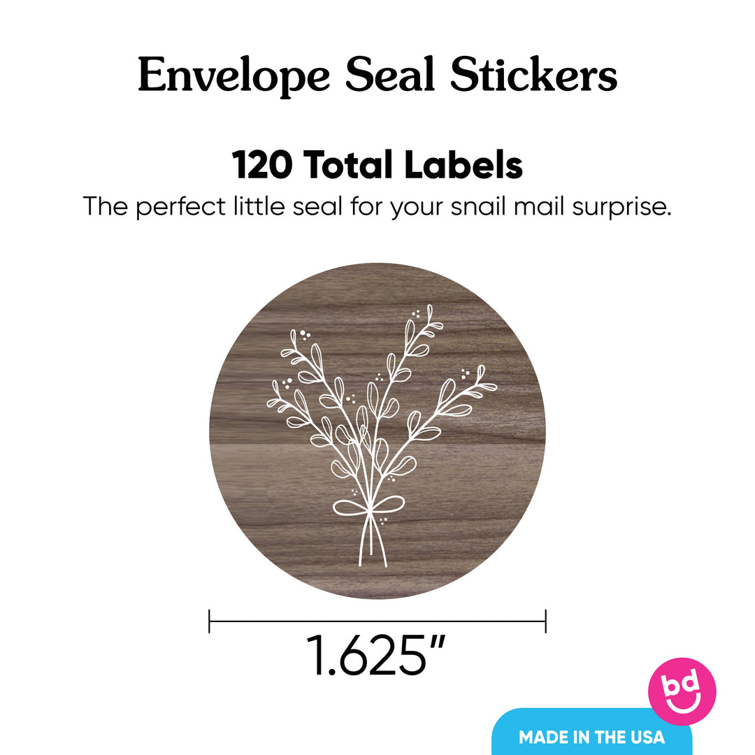 Rustic Wedding Envelope Seal Stickers - 120 Ct