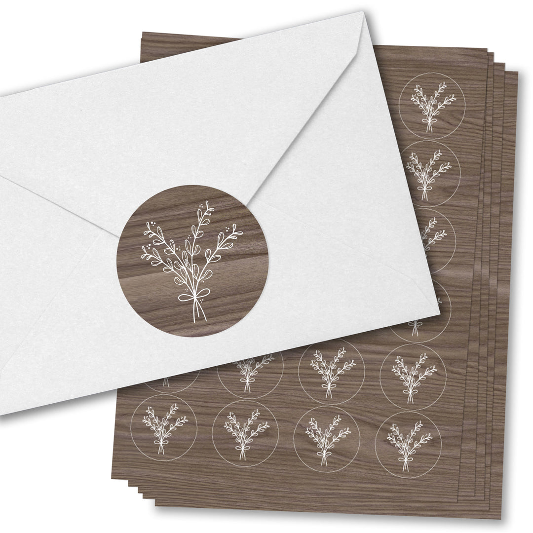 Rustic Wedding Envelope Seal Stickers - 120 Ct