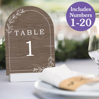Rustic Wedding Table Numbers - 20 Ct