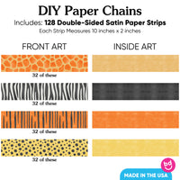 Safari Animals DIY Paper Chains - 128 Pc