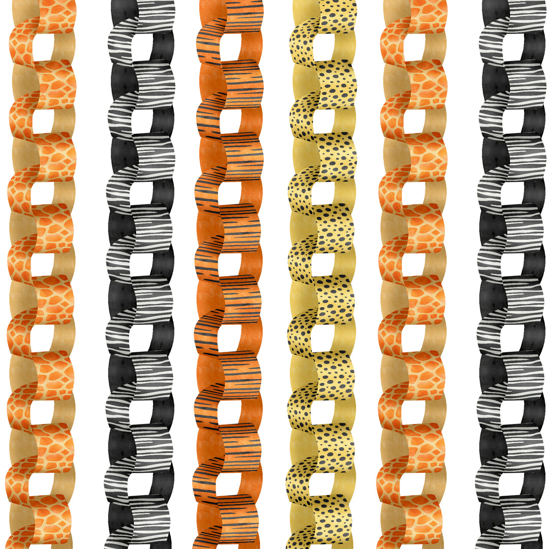 Safari Animals DIY Paper Chains - 128 Pc