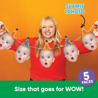 10 custom face cutouts with 30 feet satin cording