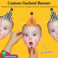 Oversized face cutout with zebra print party hat