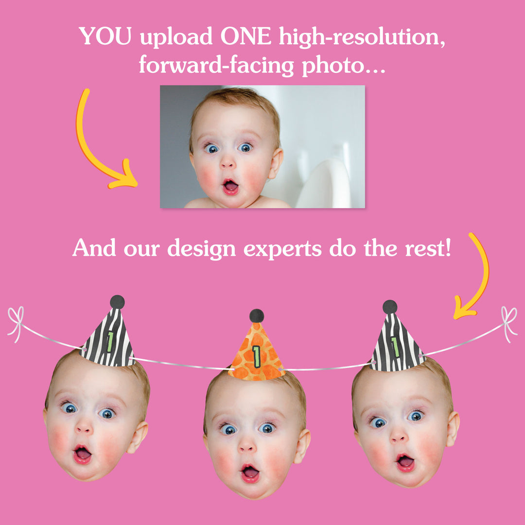 10 custom face cutouts with 30 feet satin cording