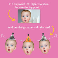 10 custom face cutouts with 30 feet satin cording