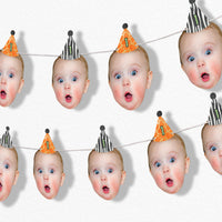 Animal print custom face garland banner with 10 cutouts