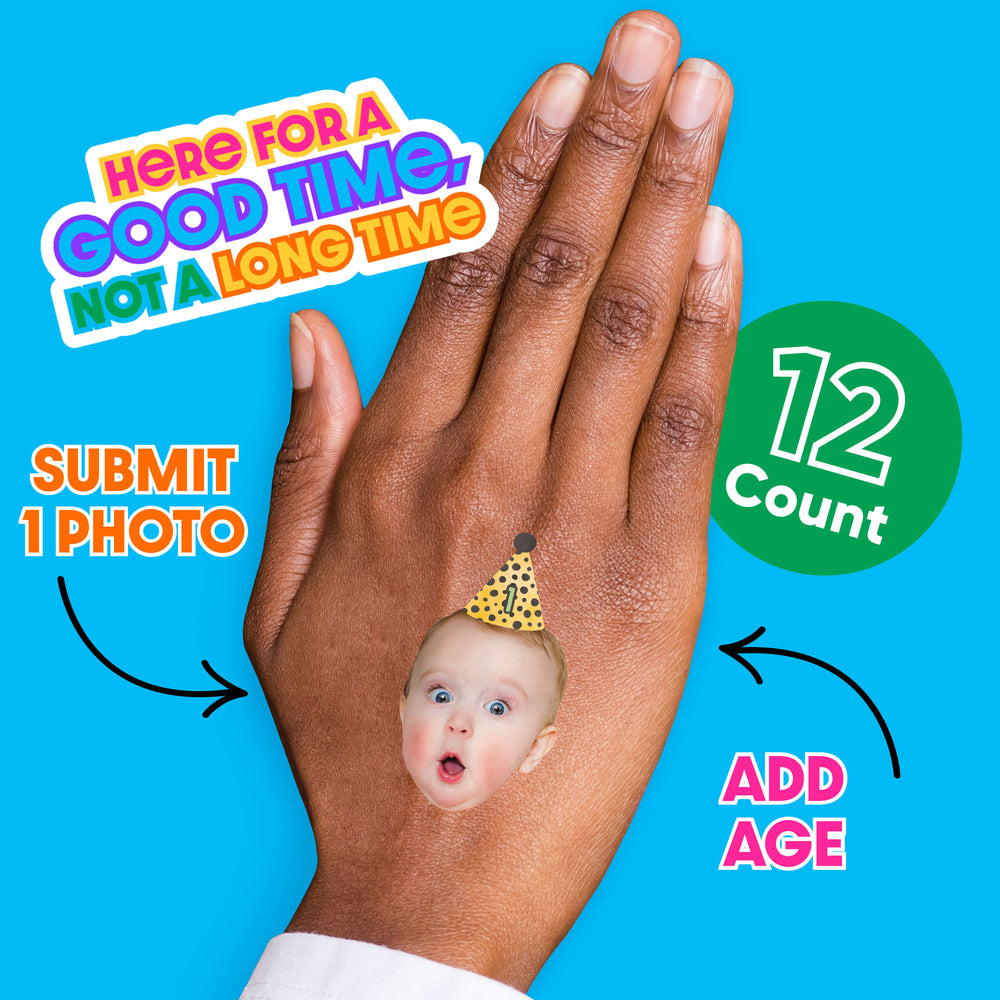 Custom Face Safari Animal Prints Temporary Tattoos - 12 Ct