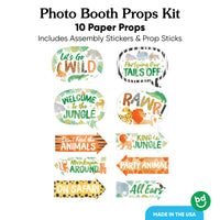 10 jungle themed speech bubble photo props