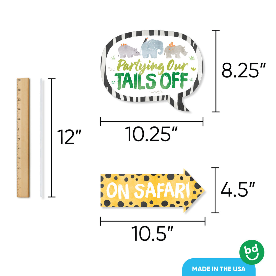 Safari prop stick attachment with clear adhesive