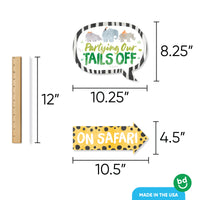 Safari prop stick attachment with clear adhesive