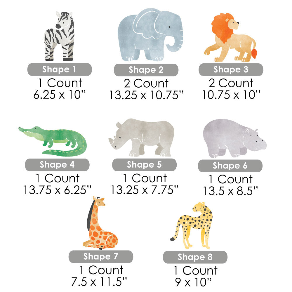Safari Animals Yard Signs - 10 Ct