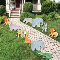 Safari animals yard signs lawn decoration set of 10