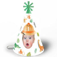 Custom safari animals cone party hats set of 8
