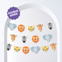 15 safari banner cutouts with 30 feet white cord