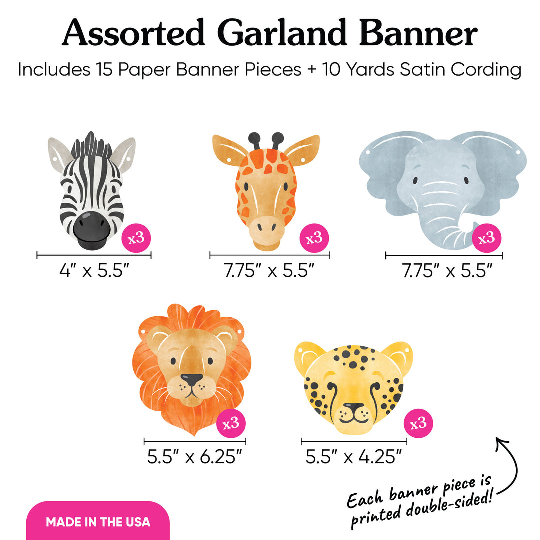 Pre punched safari banner piece with satin cording