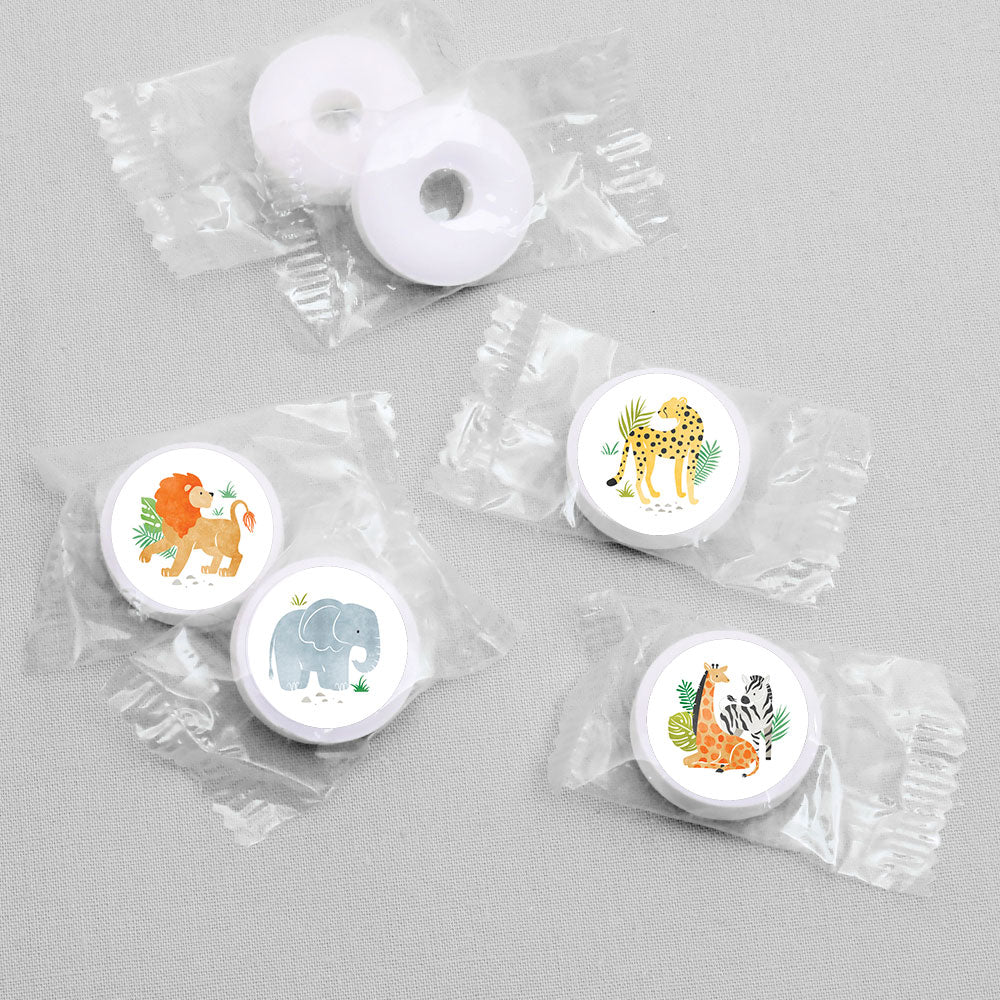 0.75 inch safari theme candy sticker size