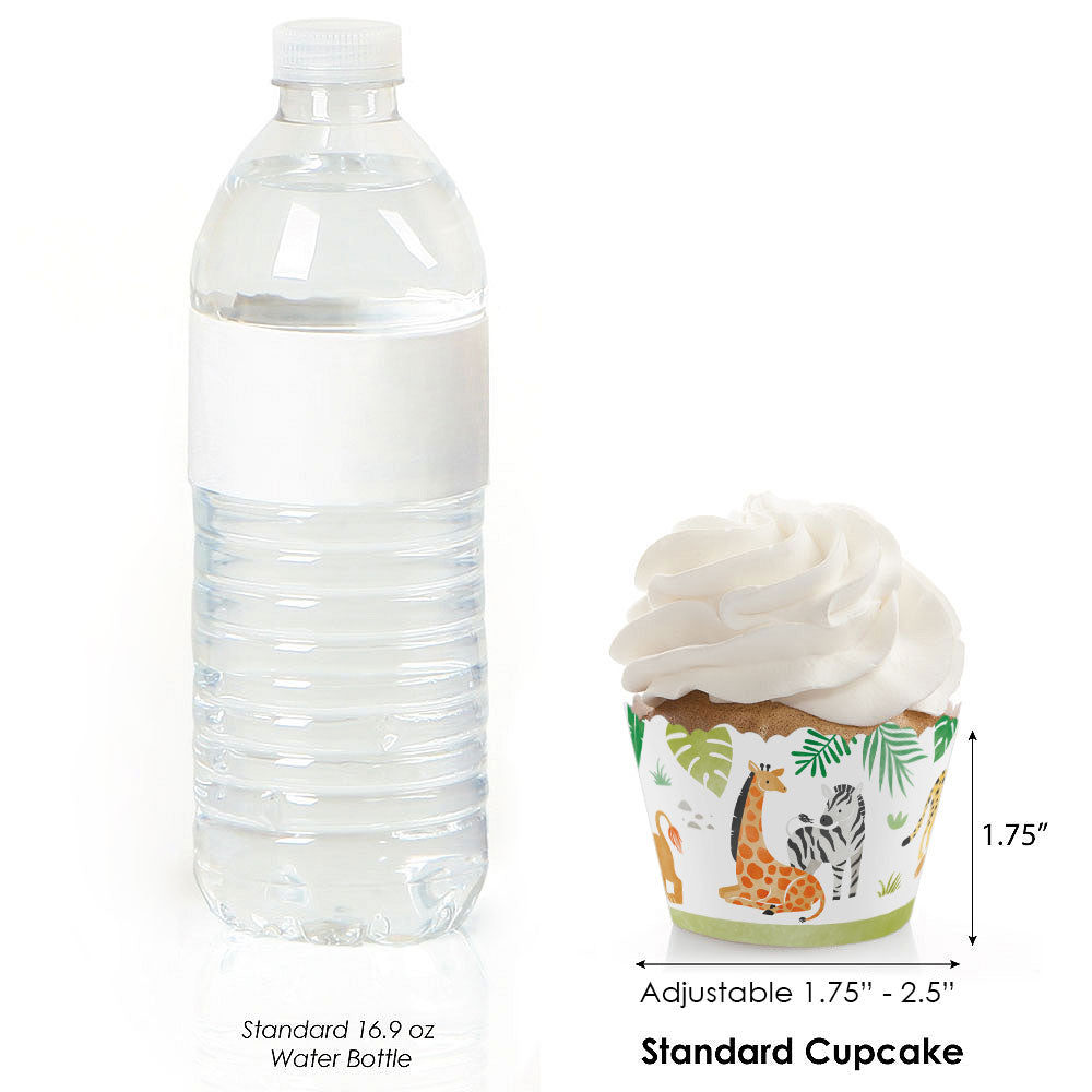 Adjustable safari cupcake wrapper tab closure