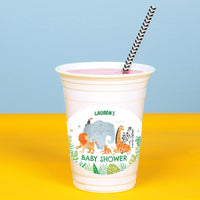Personalized jungle safari animal cup sticker