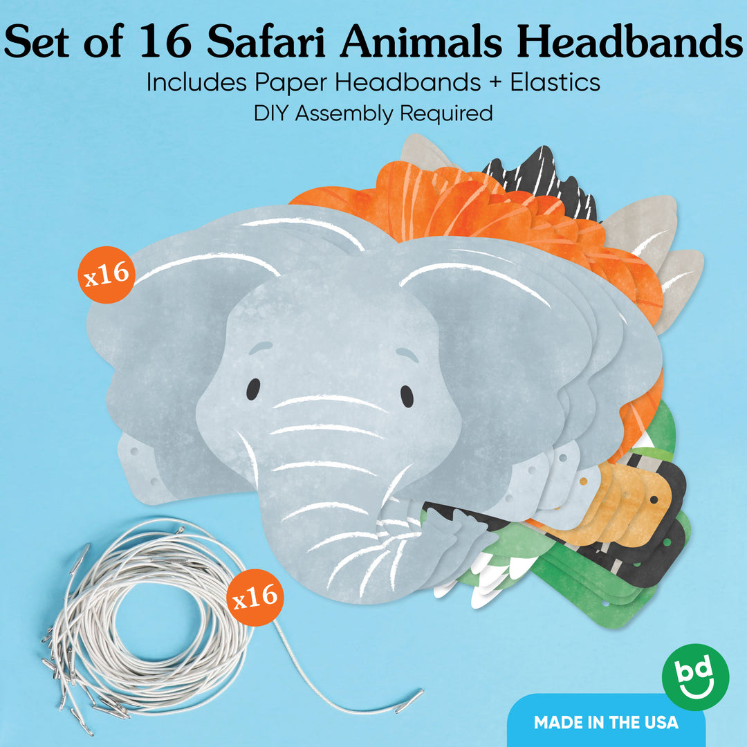 Elastic band attachment on safari paper headband