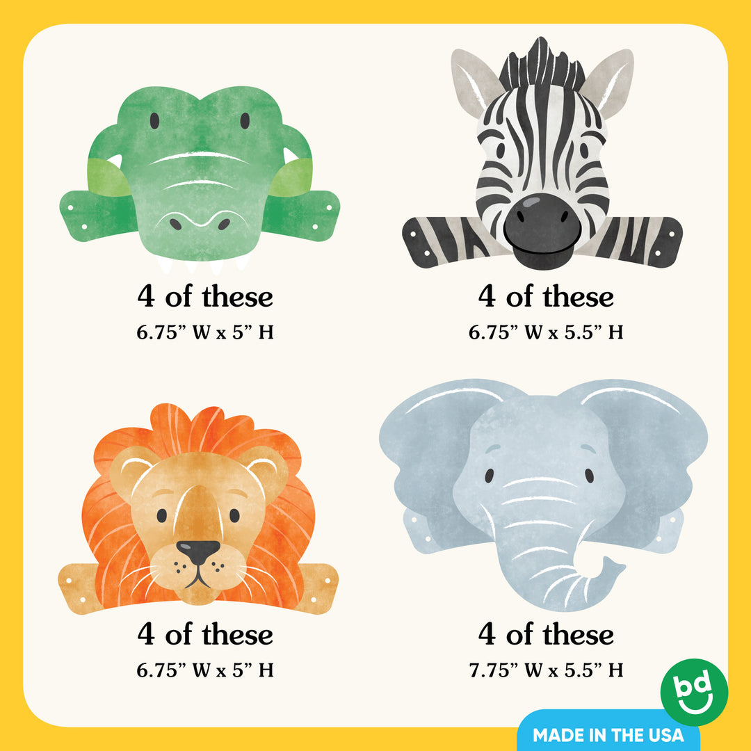 16 jungle safari animal themed headbands