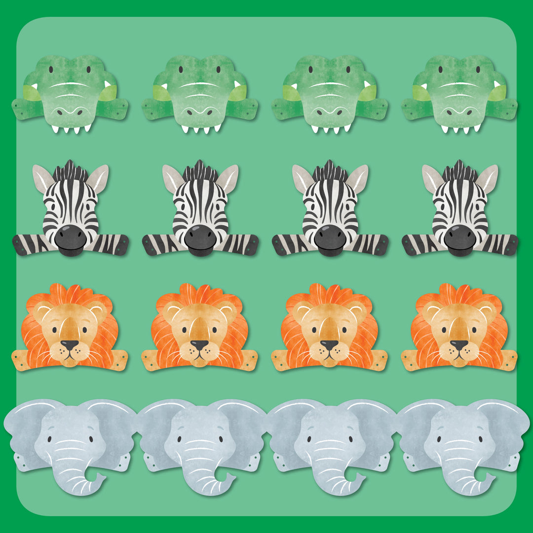 16 jungle safari animal themed headbands