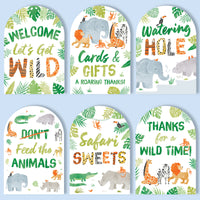 Safari Animals Party Signs Set - 6 Ct